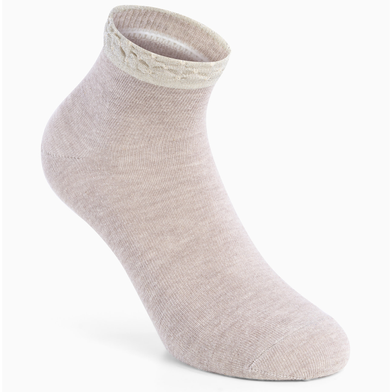 Calza Tosca con bordo in lamè goffrato