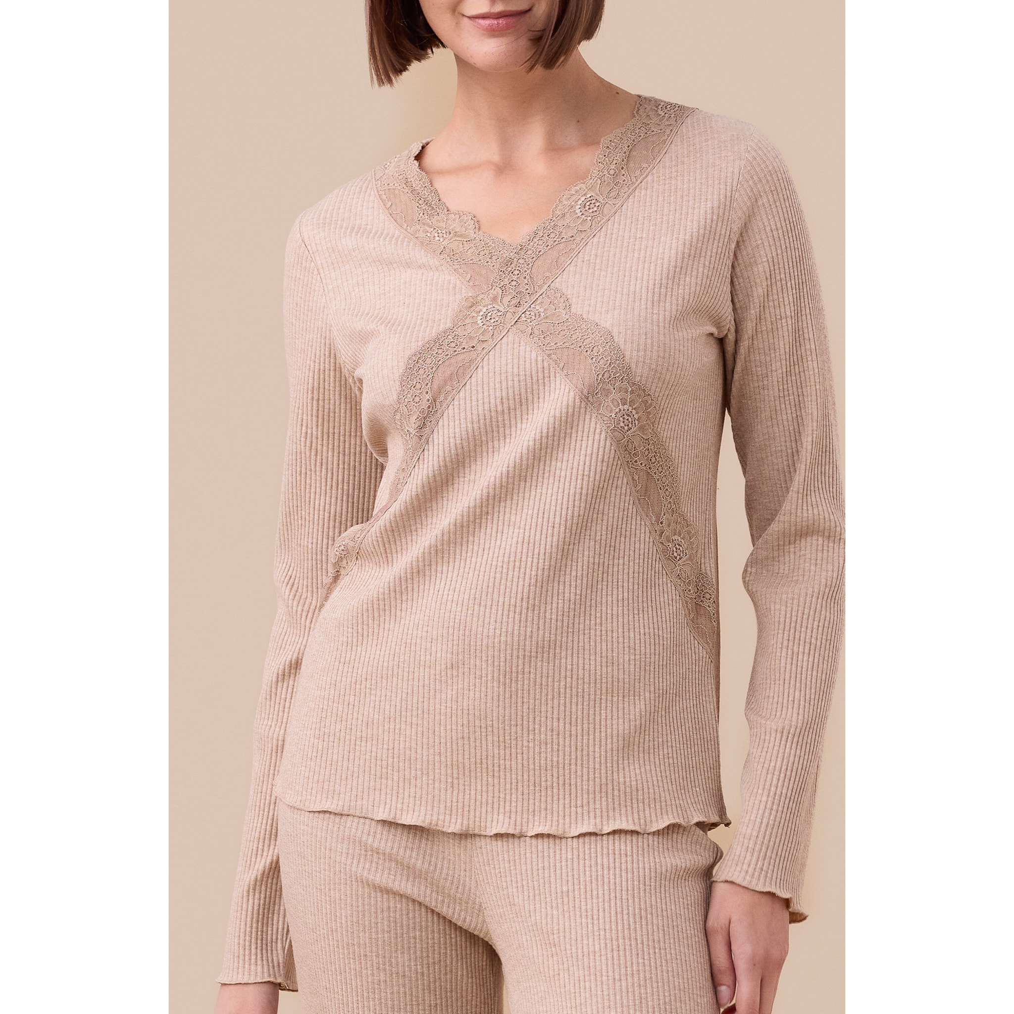 Pigiama donna in costina di viscosa articolo classic Noidinotte