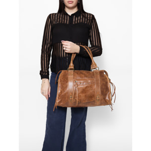 Borsa a spalla da donna - Modello Elara - Vera pelle - 41.0 x 28.0 x 13.0 cm