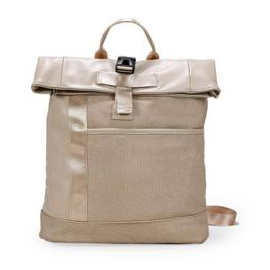 Mochila beige con solapa