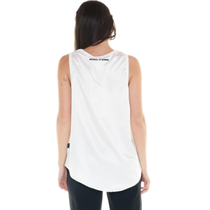 Camiseta de tirantes de raso para mujer en blanco y negro