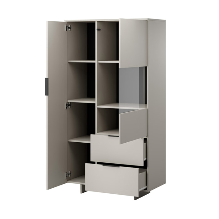 Canterbury - vitrine - beige - 2 portes et 2 tiroirs - 170 cm - Beige