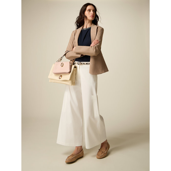 Oltre - Pantaloni cargo cropped - Bianco