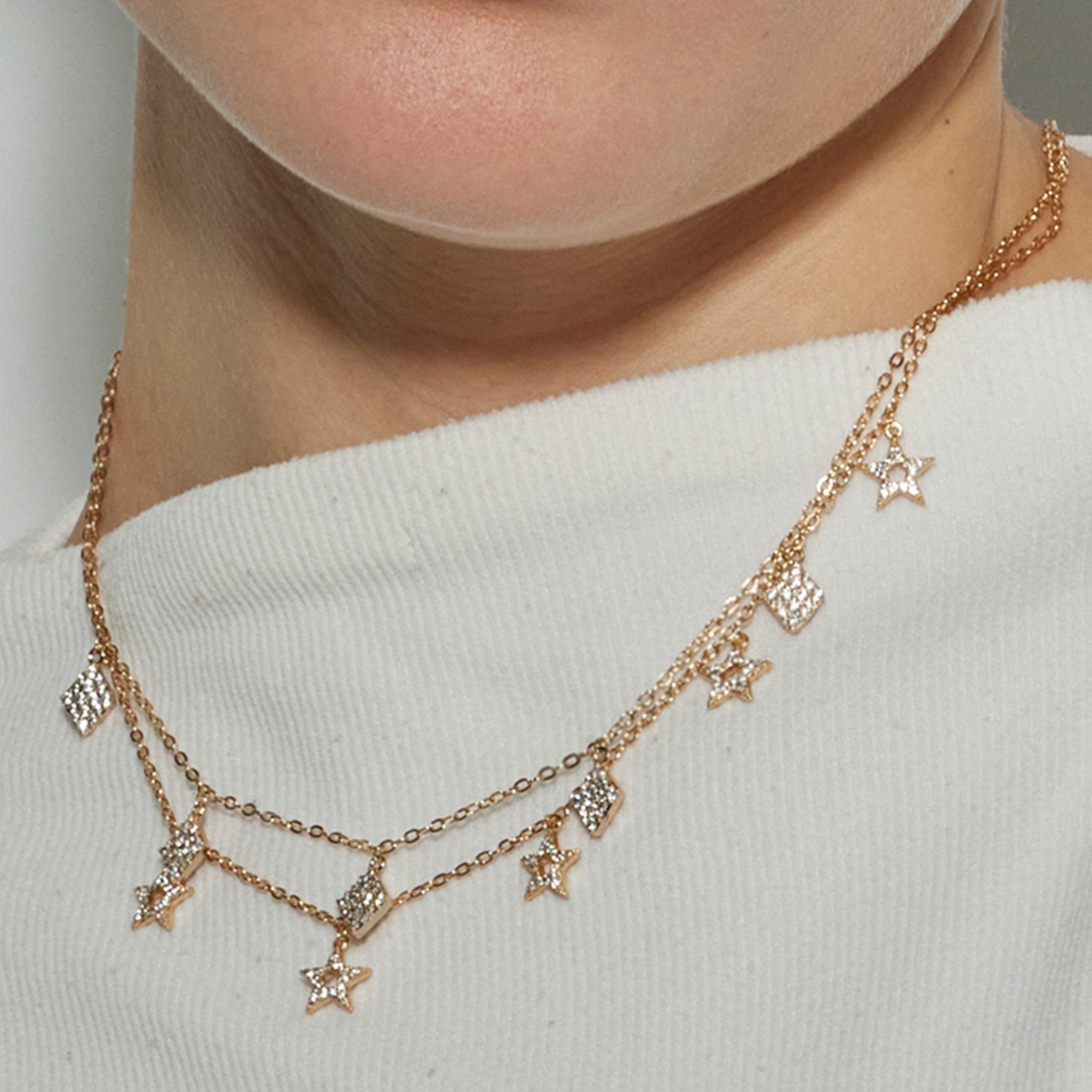 Collar con Circonita Brillante acabado oro 18k