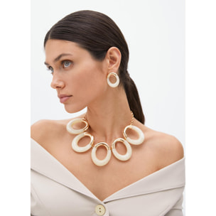 Orecchini ovali metallo e acrilico