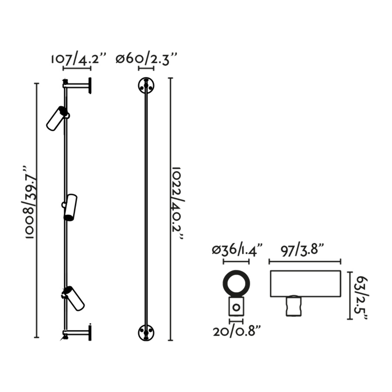 CLAP Aplique/Plafón lineal blanco 3x6W 3000K 38º