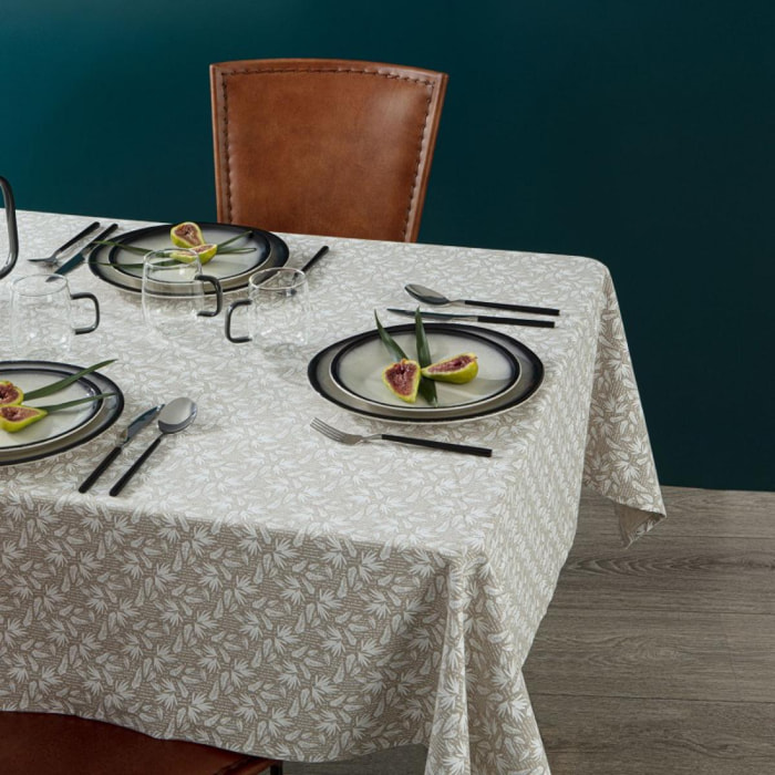 Nappe rectangulaire imprimée Palm - BEIGE LIN