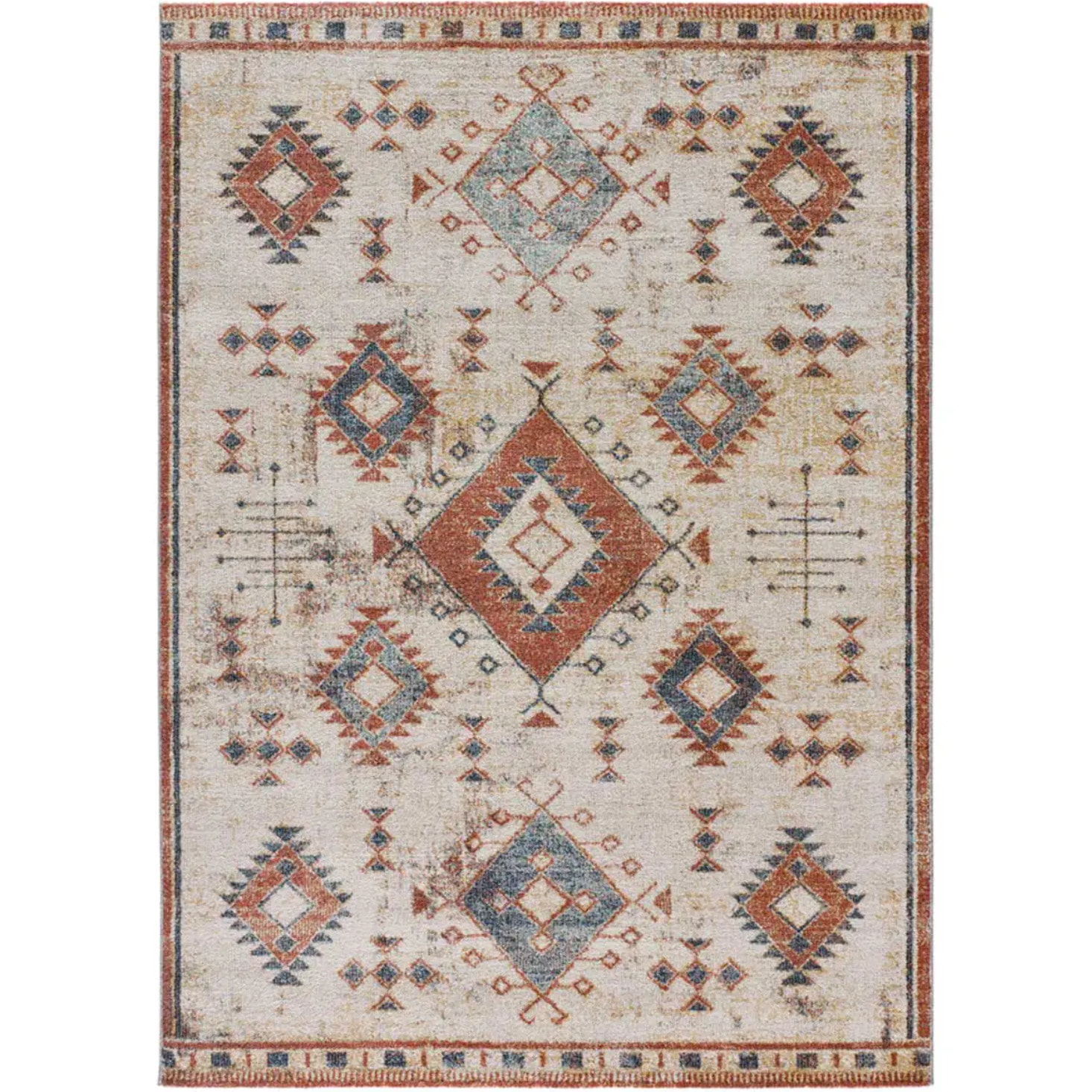 PARMA Alfombra estilo étnico de pelo corto en tonos terracota, varias medidas disponibles