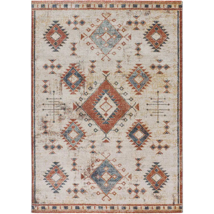 PARMA Alfombra estilo étnico de pelo corto en tonos terracota, varias medidas disponibles