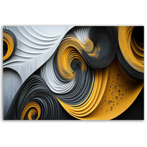 Tableau abstrait spirales dorées Toile imprimée