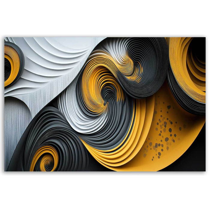 Tableau abstrait spirales dorées Toile imprimée