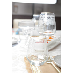 Lot de 6 verres a vin arabesque