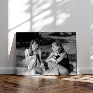 Tableau célébrités  Jane Birkin et Romy Schneider Tableau alu Dibond