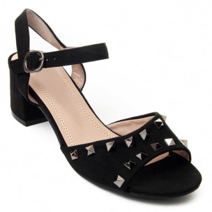 Sandalias de Tacón - Negro - Altura: 6 cm