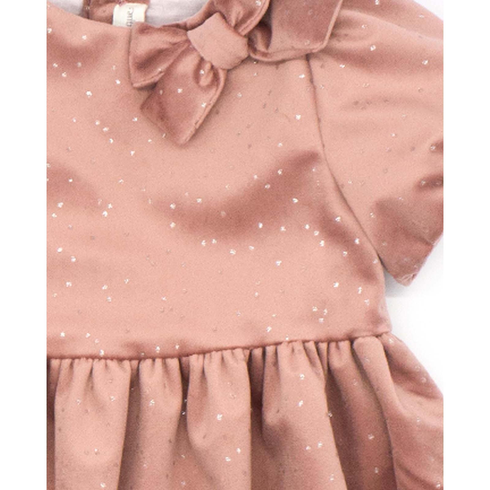 Vestido rosa con chispitas plata