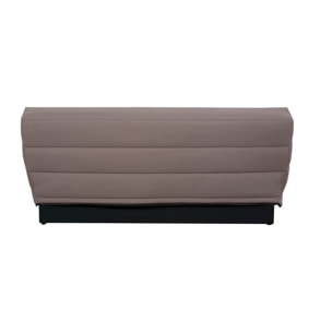 Canapé convertible Melissa, matelas Simmons, 120 x 190 cm, 2 coussins offerts, taupe marine