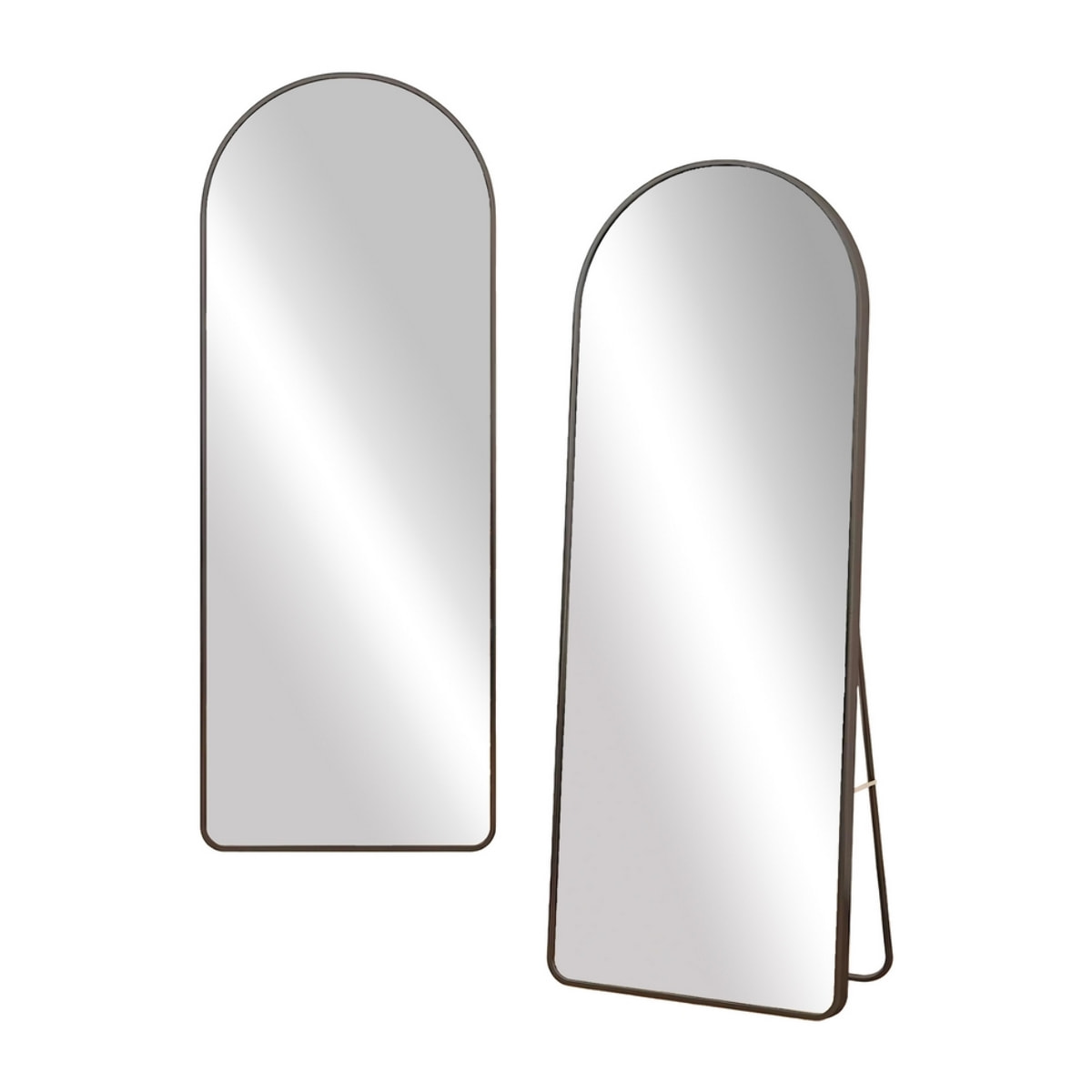 Specchio ad arco 50x160 cm da terra o parete con telaio nero - Roanne