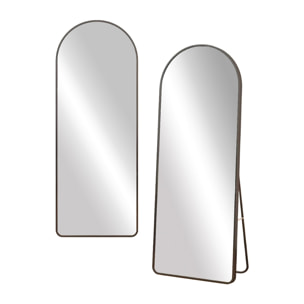 Specchio ad arco 50x160 cm da terra o parete con telaio nero - Roanne