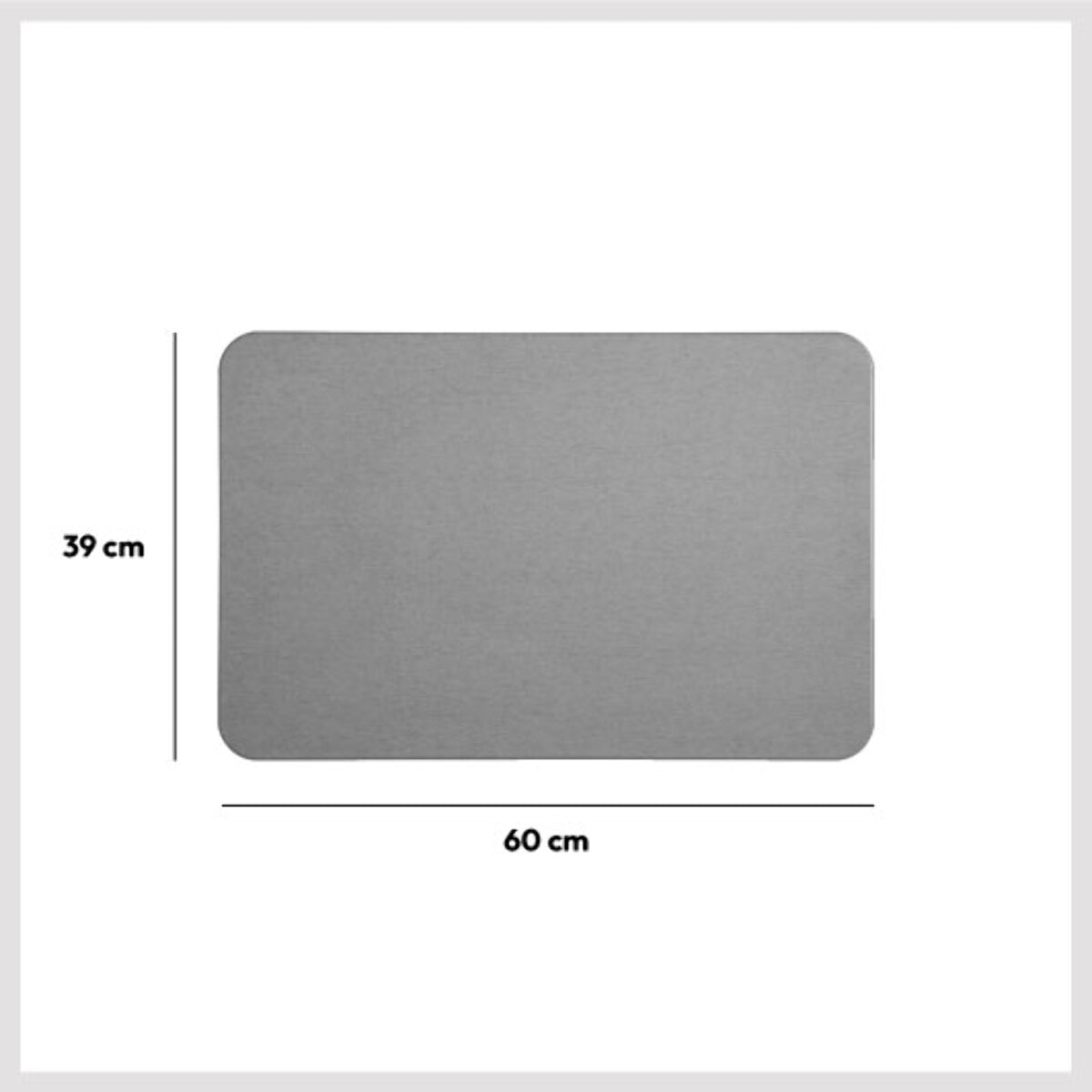 Tapis diatomite 39x60cm gris