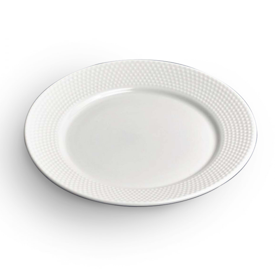 Lot de 6 assiettes plates blanc - "serenity"