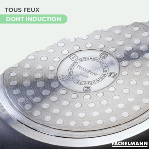 Lot de 3 poêles et 3 casseroles Fackelmann Brandao avec 5 ustensiles Ocean
