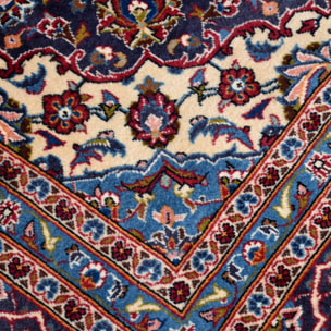 Authentique tapis persan Kashan de grandes dimensions, pièce unique, noué à la main en laine