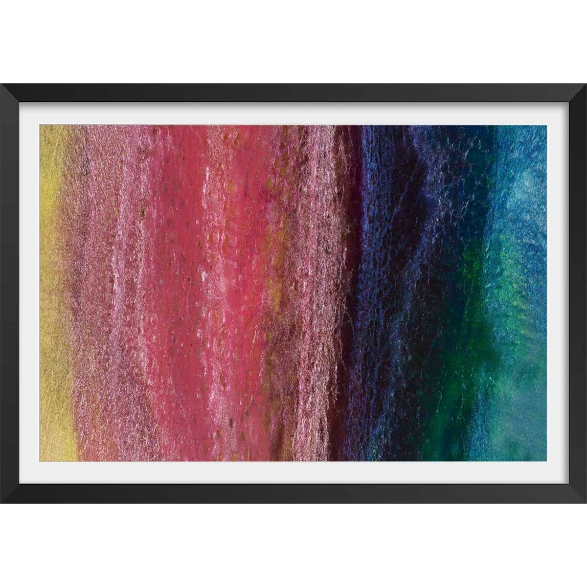 Poster vertical rainbow Affiche + cadre en bois - Noir
