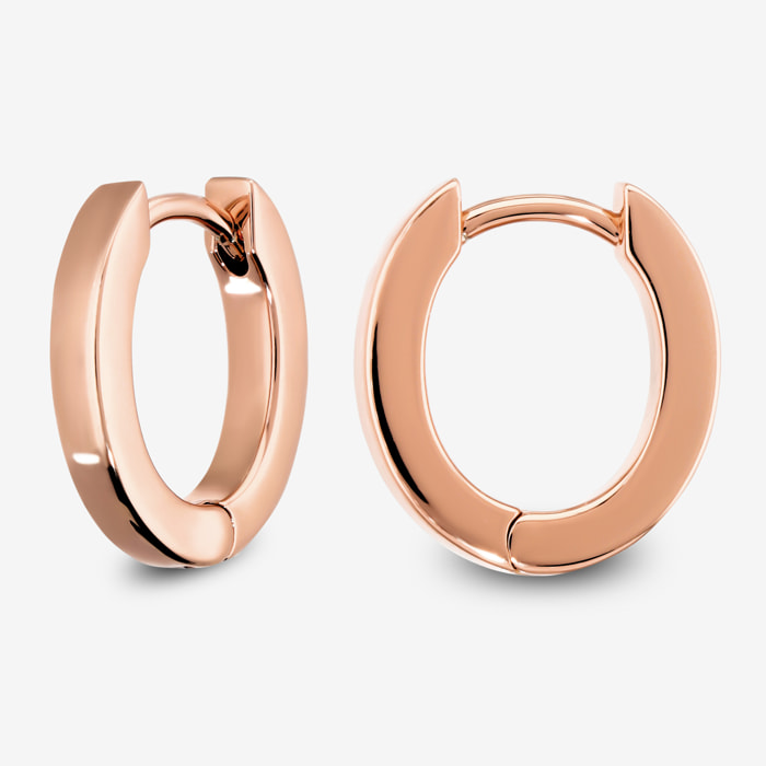 Orecchini Ovali Lucidi placcati Oro Rosa 18Kt