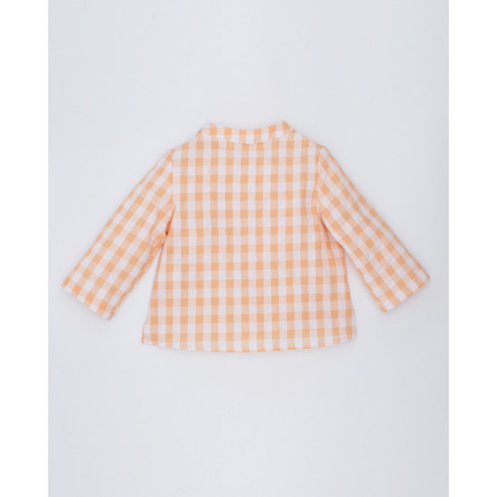 CAMISA BOLSILLO VICHY ALBARICOQUE