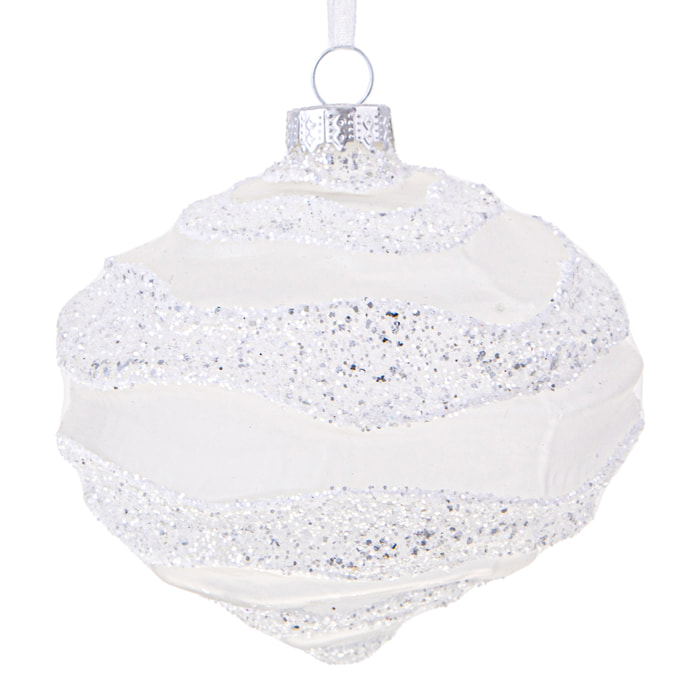 Cipolla con Glitter - Pezzi 4 - Colore Bianco - 10x10Hx10cm - Bianchi Dino