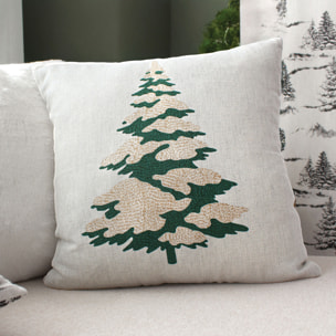 Coussin décoratif motif sapin - Vert
