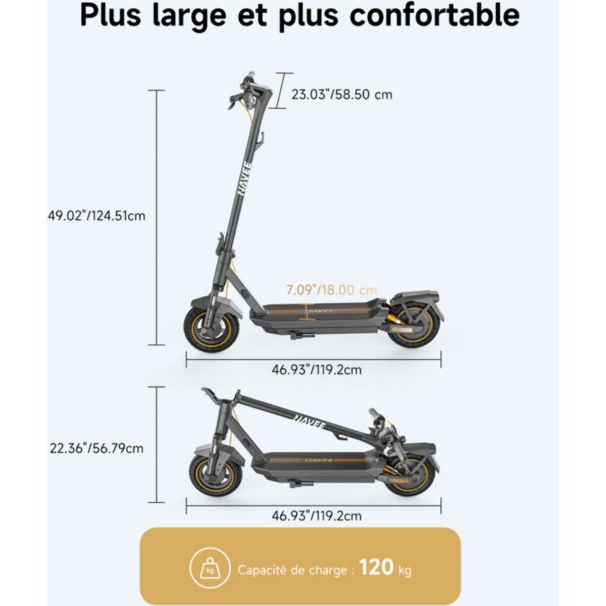 Trottinette électrique NAVEE GT3 max Noir