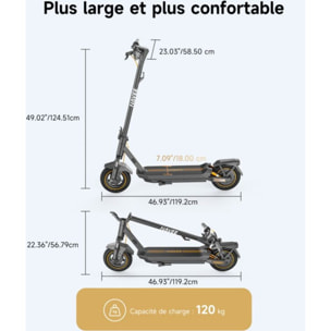 Trottinette électrique NAVEE GT3 max Noir