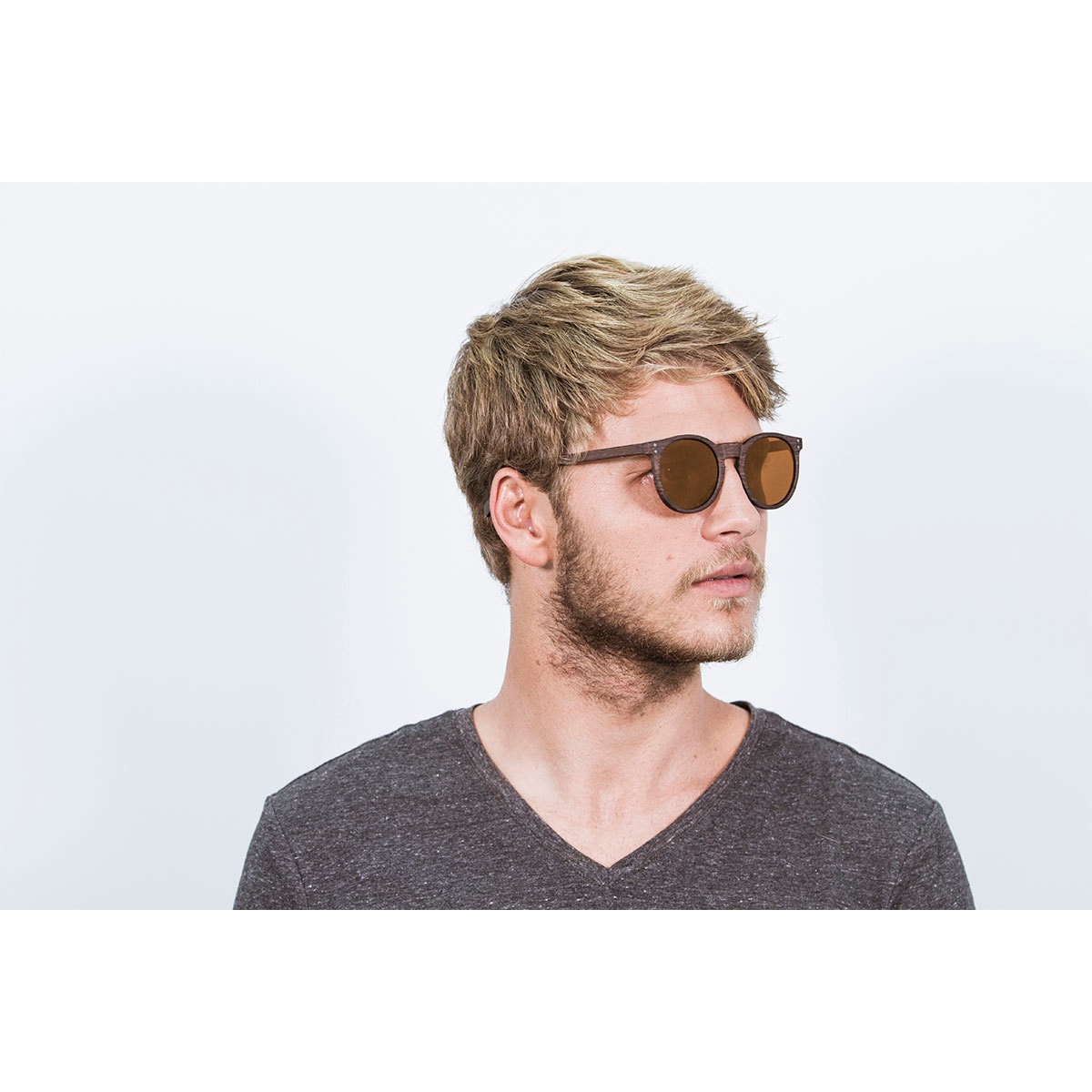 Gafas de sol OCEAN LIZARD WOOD - De brazo marrón bambú / Marrón oscuro