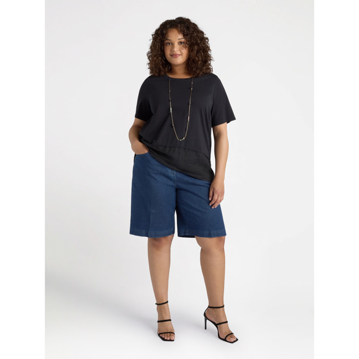 Fiorella Rubino - pantalones cortos de mezclilla - Azul