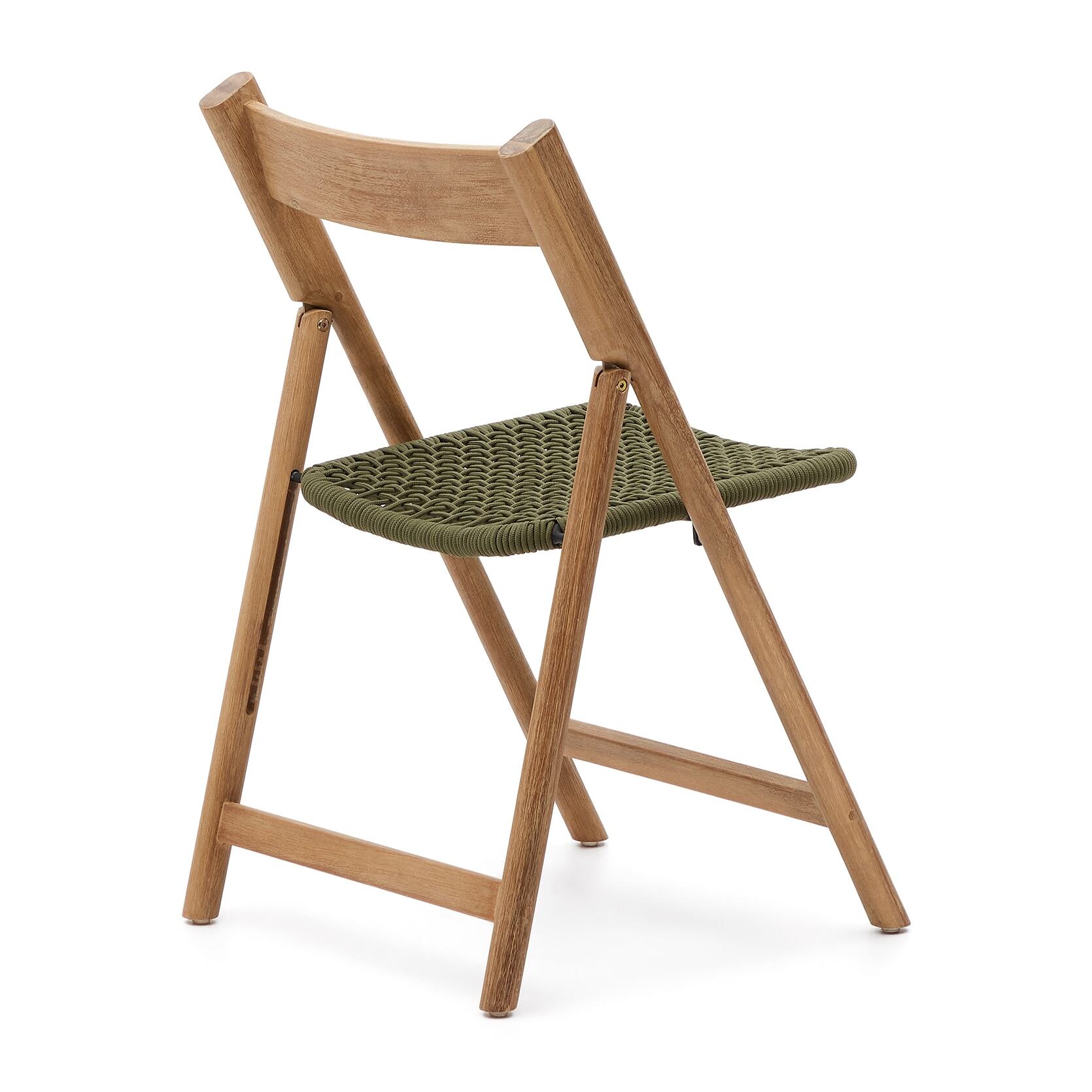 Silla plegable Dandara madera maciza acacia y estructura acero con cuerda verde FSC 100%