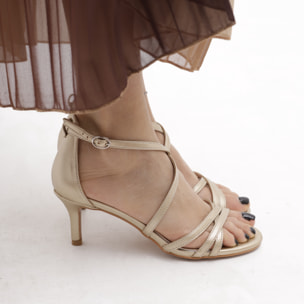 SANDALO FASCETTE INCROCIATE CHOCOLA' PLATINO