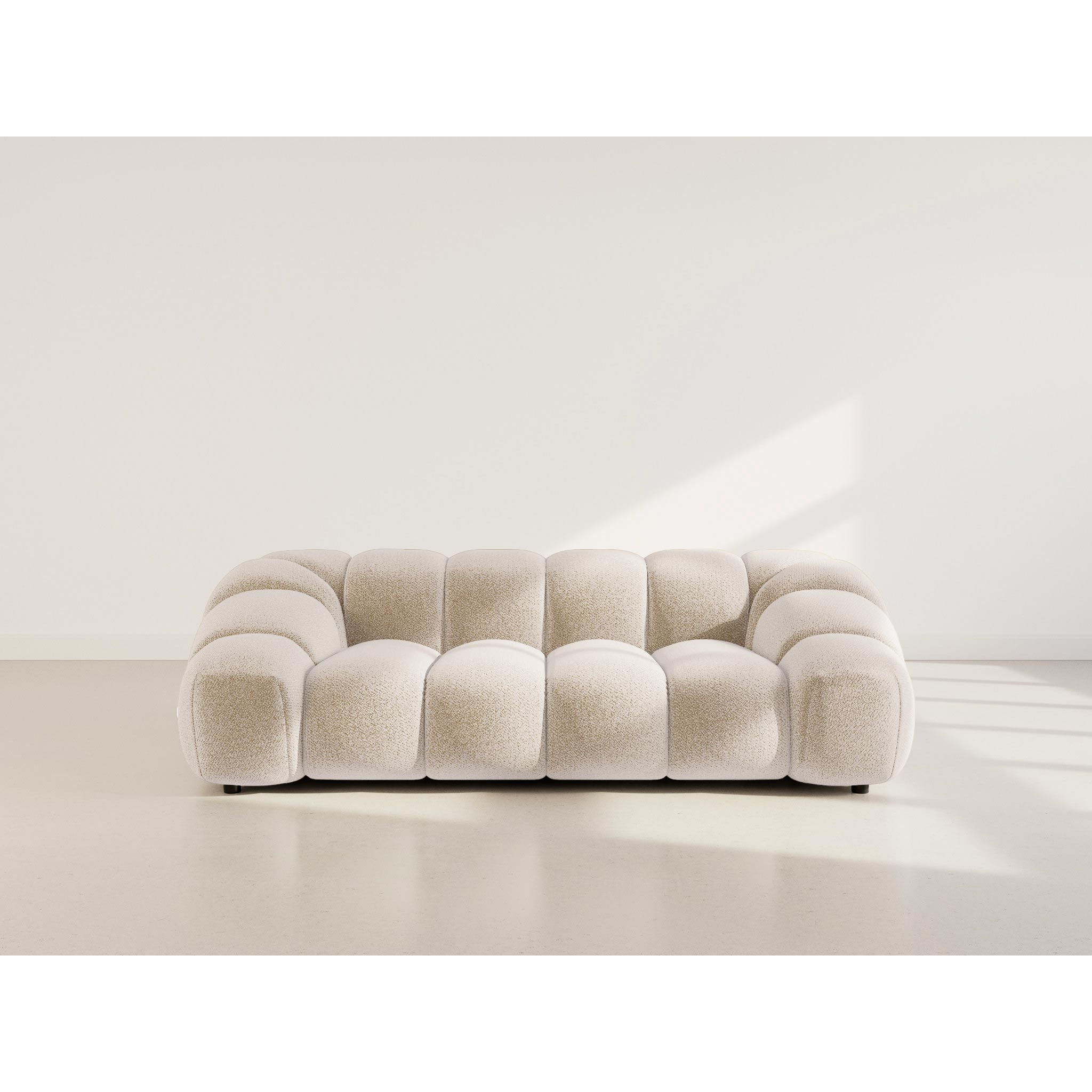 Ava - canapé 3 places en velours texturé - Beige