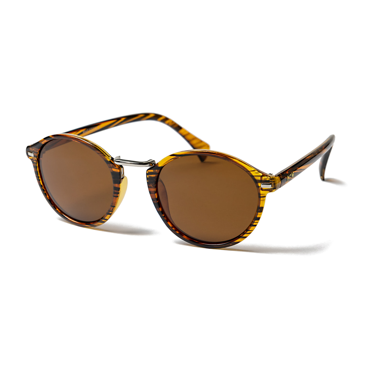 Gafas de sol OCEAN LILLE - Carey nariz de metal plateado brillante bisagra de metal / Marrón