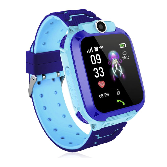 DAM Smartwatch LBS speciale per bambini, con funzione di localizzazione, chiamate SOS e ricezione di chiamata. 4x1x5 cm. Colore blu