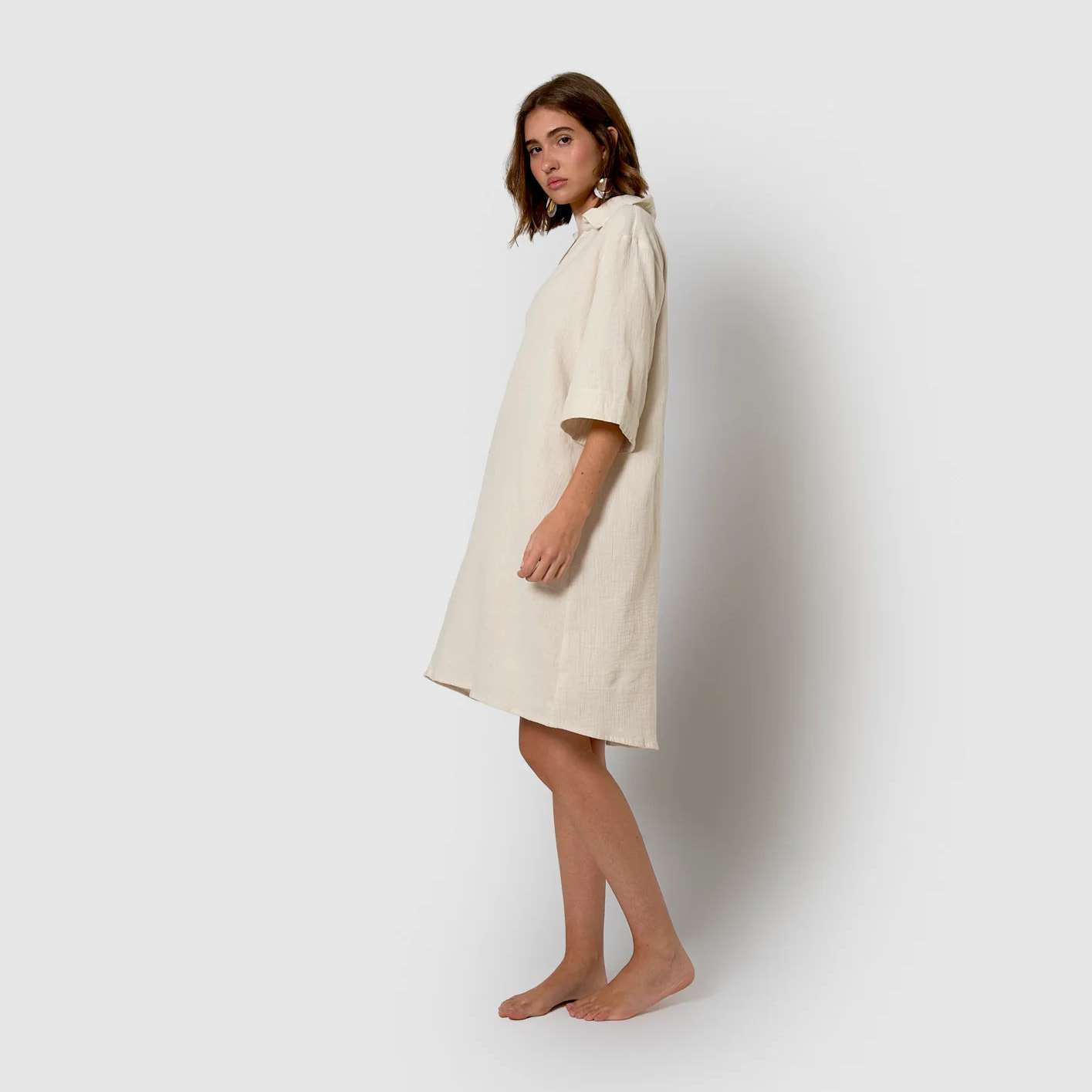 Vestido corto muselina blanco