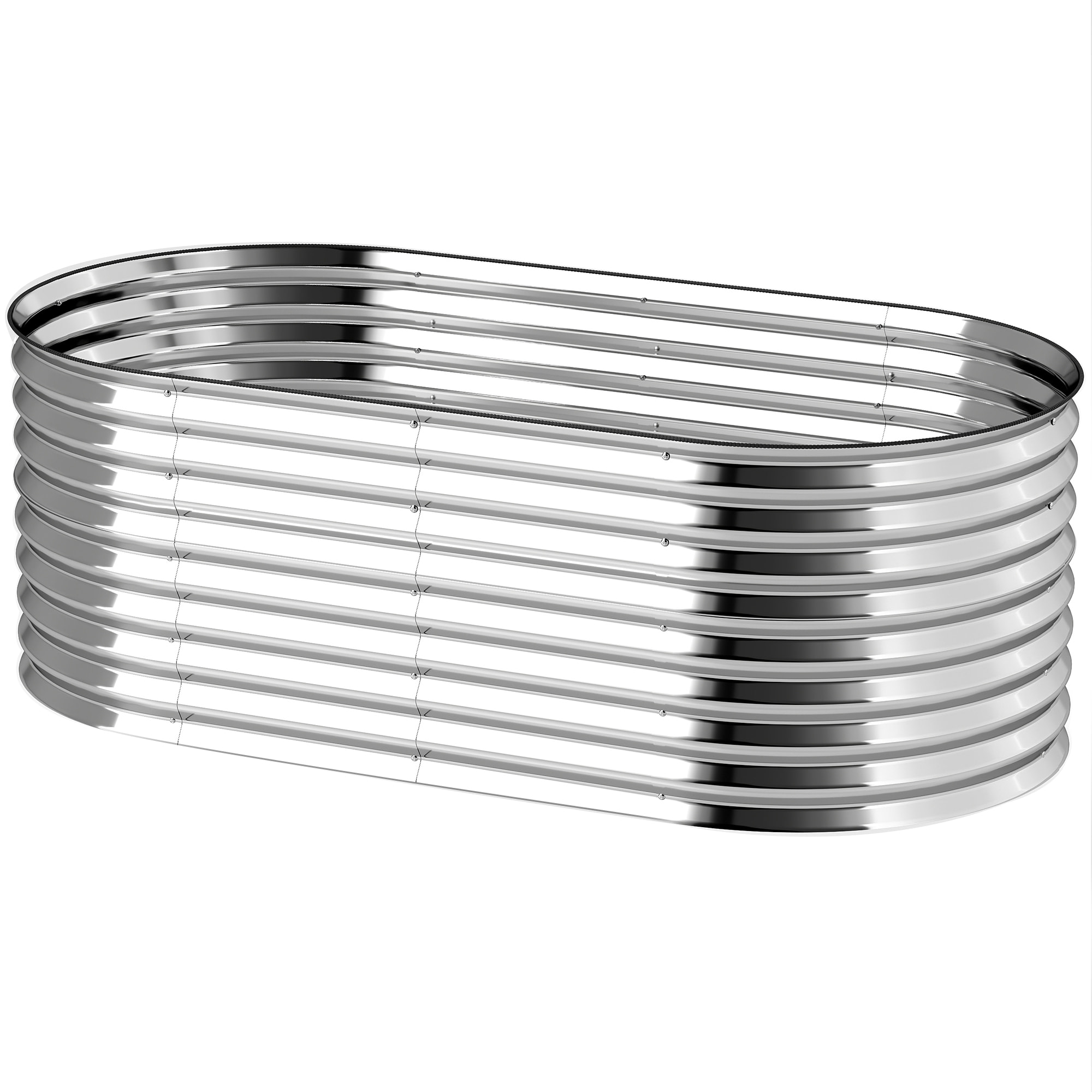 Carré potager de jardin L.160 x P.80 x H.56 cm modulable tôle d'acier galvanisée ondulée