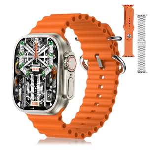 DAM Smartwatch Z87 Ultra triple pulsera. Funciones outdoor, llamadas BT, notificaciones push. Decenas de modos deportivos. 4,4x1,3x4,9 Cm. Color: Naranja