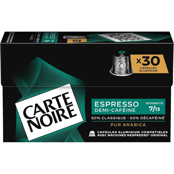Café Espresso demi-cafeiné n°6 x30 - Capsules compatibles Nespresso en aluminium