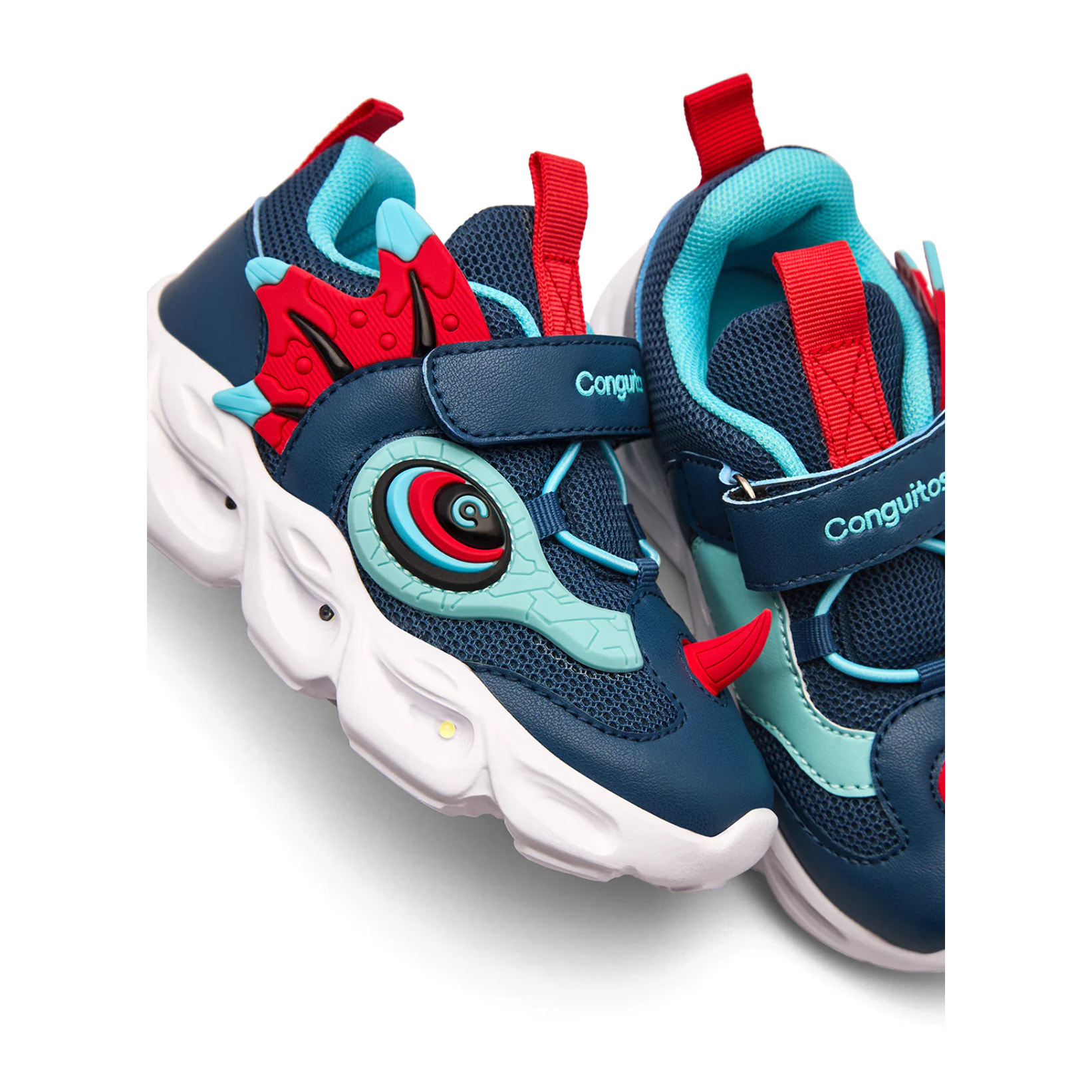 Sneakers luminose per bambini con stampa di dinosauri