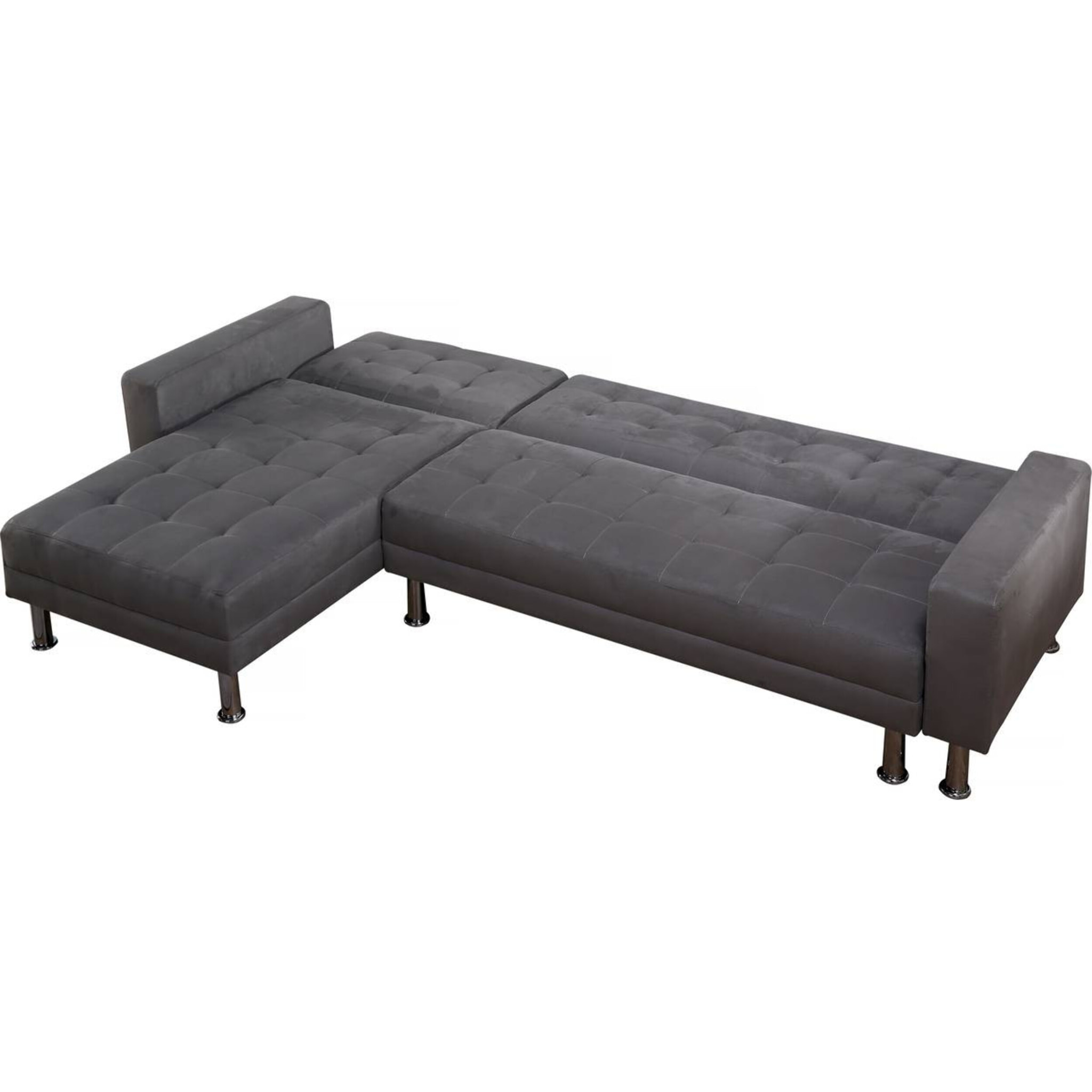 Canapé d'angle convertible et réversible "Theo"- 4 places - Gris