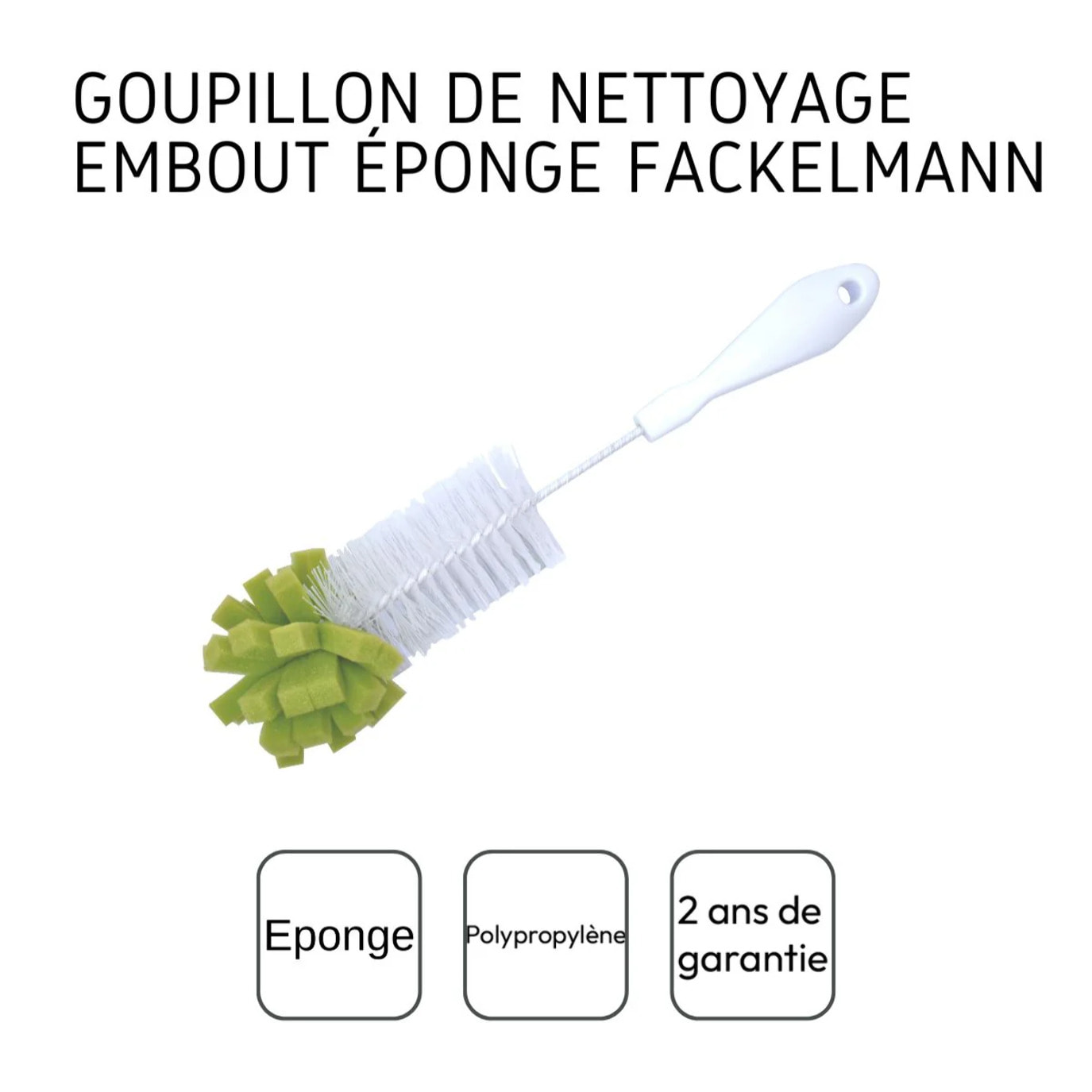 Goupillon pour bouteille avec embout éponge 30 cm Fackelmann Tecno