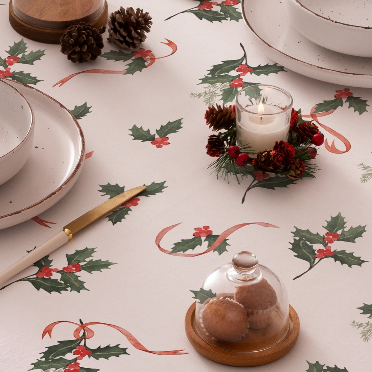 Mantel antimanchas RIBBON ROJO