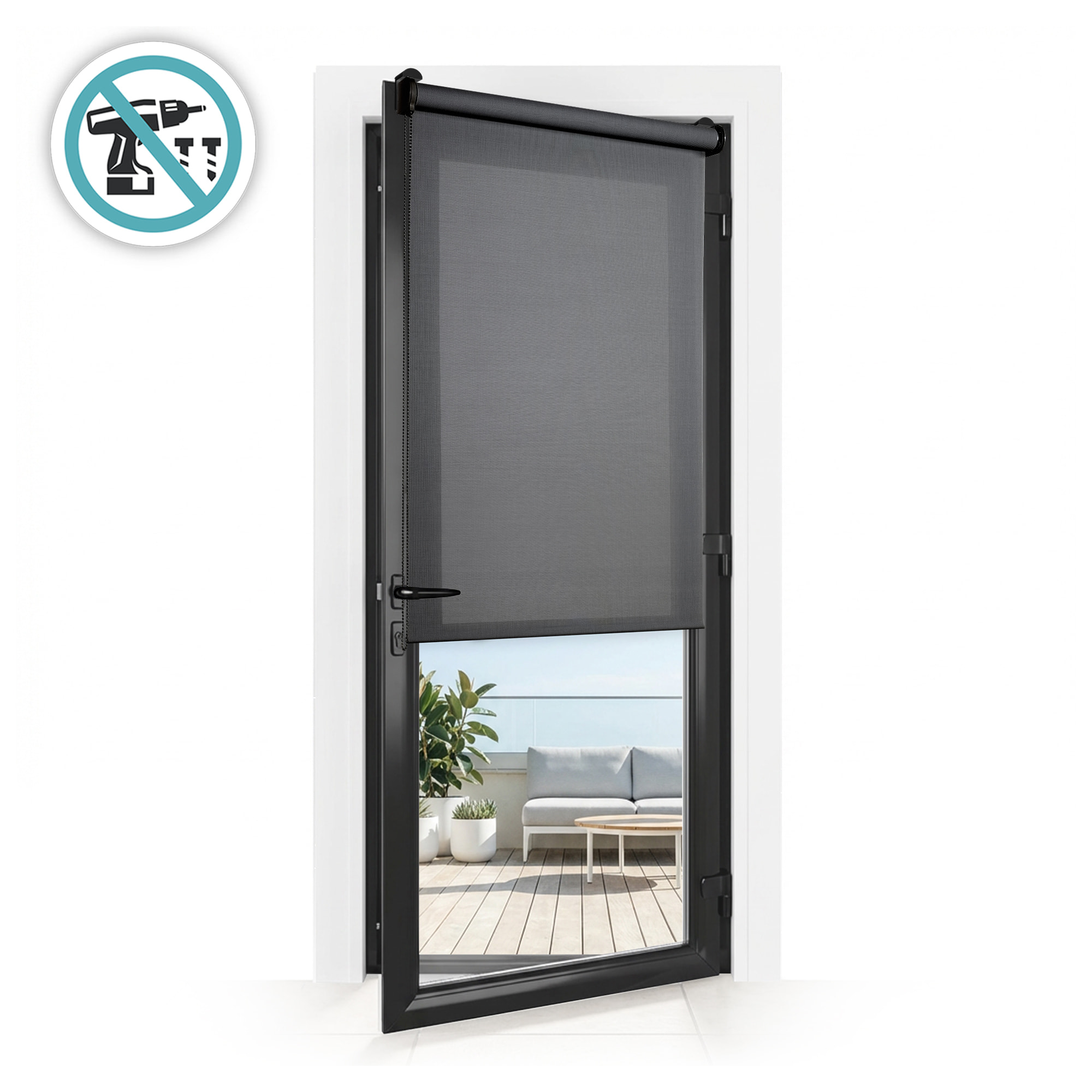 Store enrouleur SCREEN PRO Solaire sans perçage Graphite