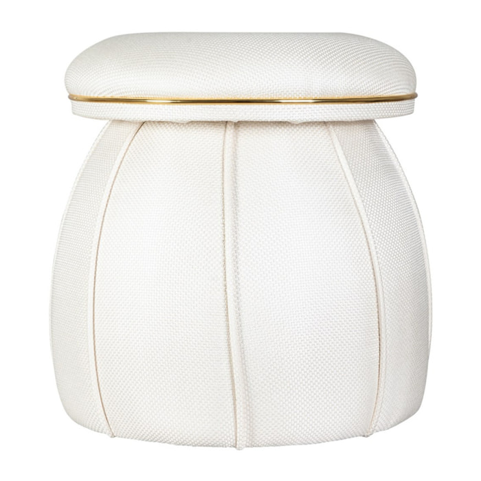 Pouf di design Corin color avorio e oro